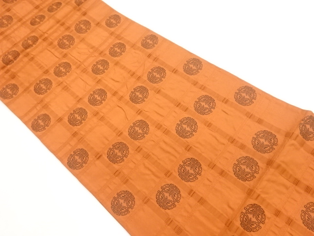 ふくれ織光悦垣に向かい蝶模様織出し袋帯